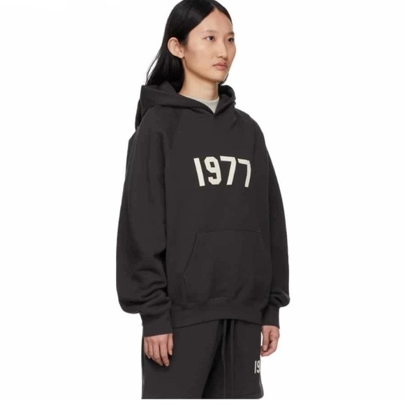 Fear of God Black Hoodie with Cream '1977' - Picture 3 of 7
